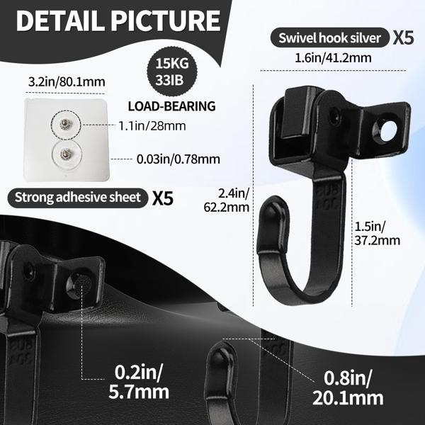 Stainless steel dual-purpose movable side-mounted top-loading hook for bathroom and kitchen load-bearing hook