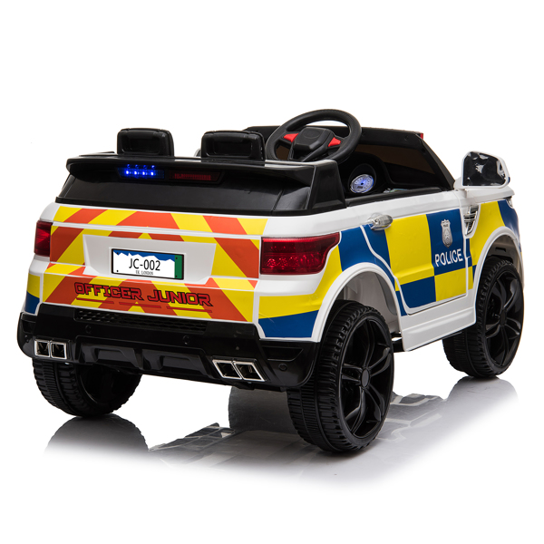  【Same Code：95123812】Dual Drive 12V 7Ah Police Car with 2.4G Remote Control White