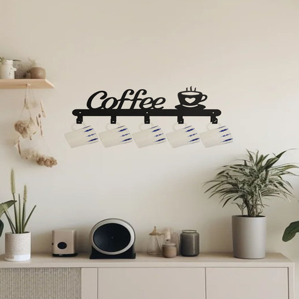 1pc Coffee Mug Holder Wall Mounted, Metal Coffee Mug Rack for Wall, Coffee Cup Rack wall hooks，coat hooks，coat hanger-Tracking numbers are not updated on weekends