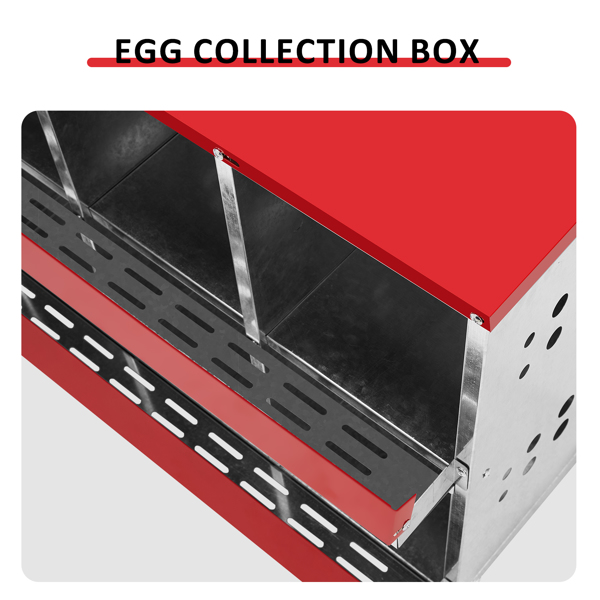8 Compartment Roll Out Chicken Nesting Box with Basket, Egg Nest Box Chicken Laying Box Hens Chicken Coop Box,