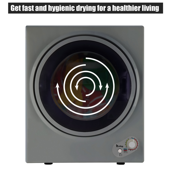 GYJ25-78G2 Compact Portable Household clothes Dryer 2.5KG 1.6cuft with Stainless Steel Drum Black and White 120V MECHANICAL Control ETL Certification