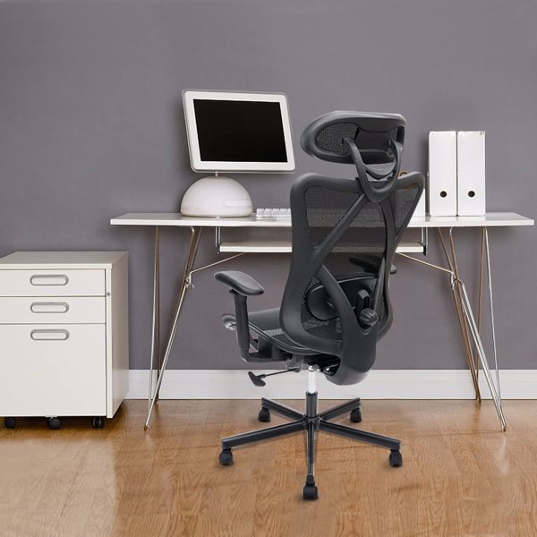 Mesh Office Chair Back Height Adjustable with Wheel Legs,Lumbar Support, Adjustable Armrest,Adjustable Headrest,Tilt