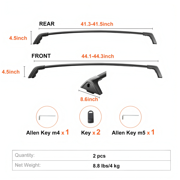 Roof Rack Cross Bars, Compatible with for Toyota for RAV4 2019-2022, 260lbs Load Capacity, Aluminum Anti-Rust Crossbars with Locks (Not Fit for Adventure/TRD Off-Road)