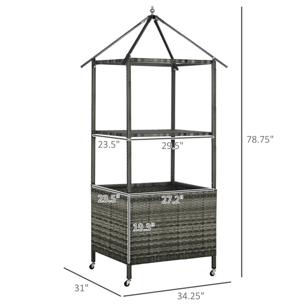 Portability Poolside Towel Holder Rack with Covered - Gray