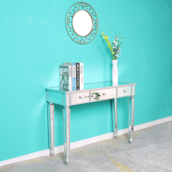 FCH Three Drawers Mirror Table Dressing Table Console Table