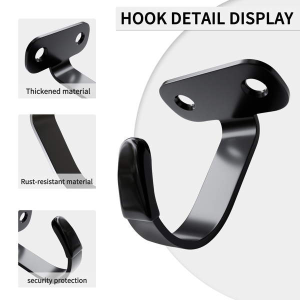 Thickened stainless steel kitchen, bathroom, cloakroom, living room hanging practical side-top storage hooks with strong load-bearing capacity