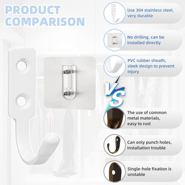 Stainless steel entrance hall decoration multi-scenario hooks for student schoolbags hooks