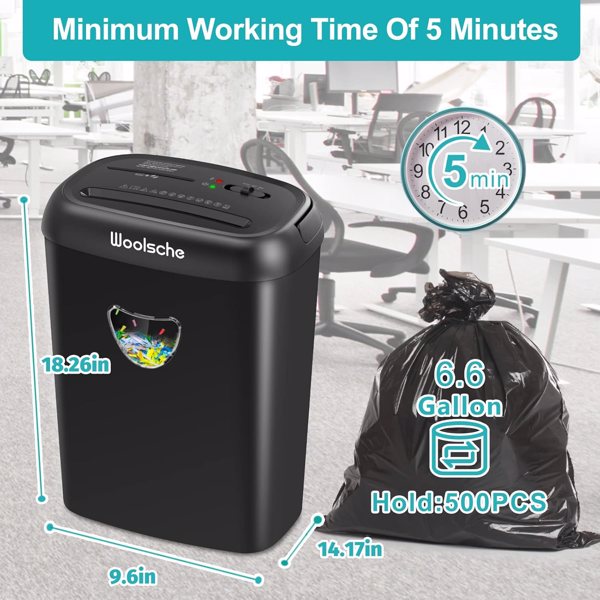  Paper Shredder, 14 Sheet Cross Cut, 6.6 Gallon Basket, P-4 Security Level, 3 Mode Design - Jam Proof Heavy Duty Shredder for Home and Office(Shipment from FBA)