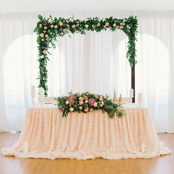 7.2FT Wooden Wedding Arch, Square Wood Arch Wedding Arbor Backdrop Stand for Indoor Outdoor Ceremony Party Proposal Scene Garden Beach Forest Rustic Boho Decoration