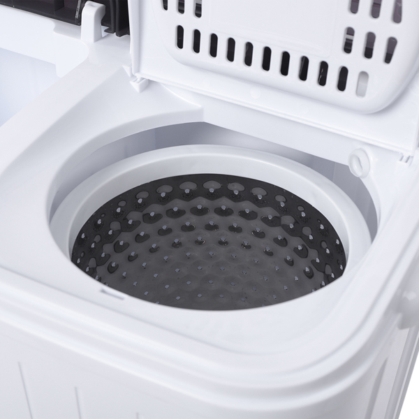 【same code：05164613】Compact Twin Tub with Built-in Drain Pump XPB35-188S 14.3(7.7 6.6)lbs Semi-automatic Gray Cover Washing Machine