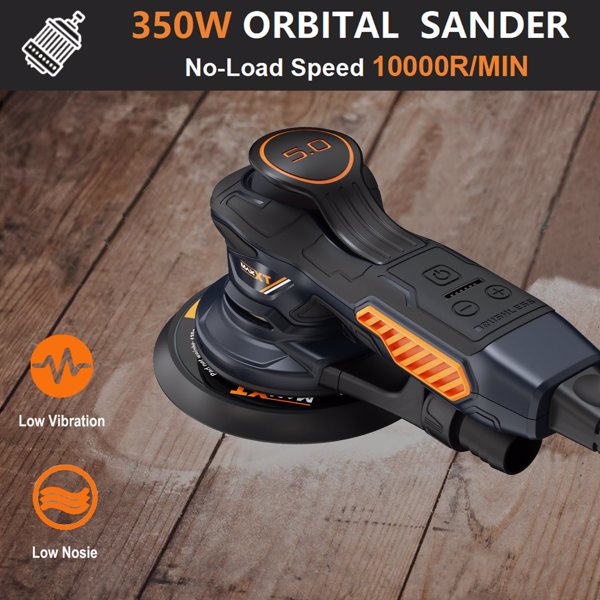 Ramdon Orbital Sanders for 6inch, 10000 RPM Electric Orbital Sander with 10PCS Sandpapers, 6 Variable Speed Wood Sander for Woodworking/Sanding/Polishing[Unable to ship on weekends]