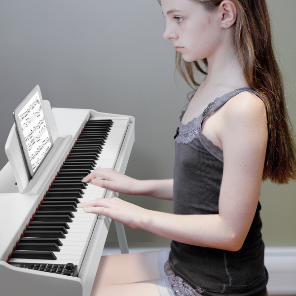 【Replace 60293400】GDP-203 88 Key Standard Full Weighted Keyboards Digital Piano with Metal Stand, Power Adapter, Triple Pedals, Headphone，for All Experience Levels White Color