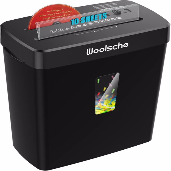 Paper Shredder for Home- 10-Sheet Cross Cut with 3.43-Gallon Basket - P-4 Security Level - 3-Mode Design - Shreds CD and Credit Card - Durable, Fast, and Jam Proof for Home Office（Shipment from FBA）