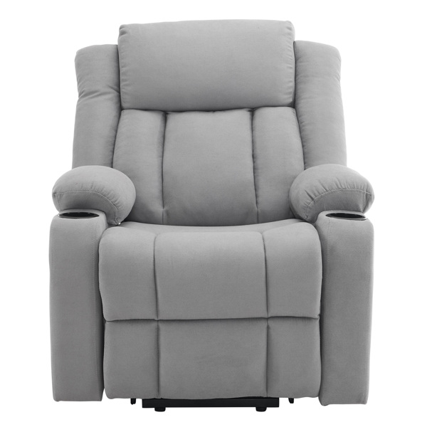 1pcs grey fabric electric elderly chair with 8-point massage belt heating 120kg indoor functional chair, UK