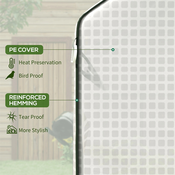 4.7' x 4.7' x 6.4' White  Greenhouse Replacement Cover