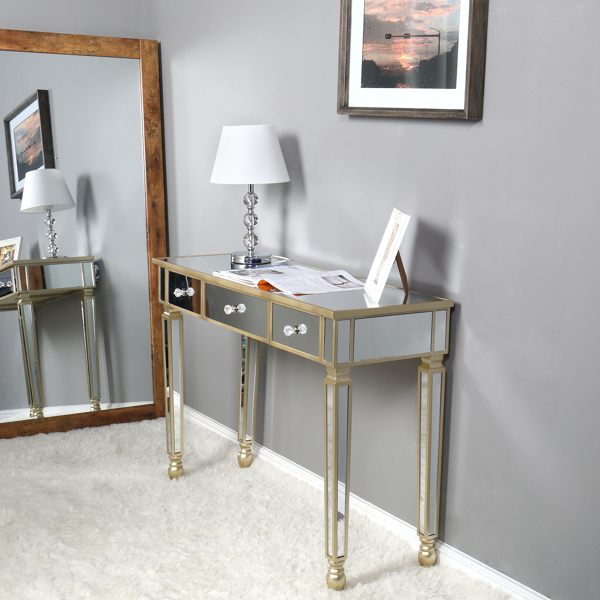 Three Drawers Mirror Table Dressing Table Console Table