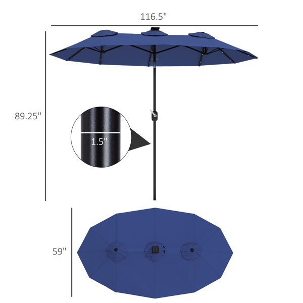 Outdoor beach umbrella/Double-Sided Market Umbrella  ( Amazon Shipping)（Prohibited by WalMart）