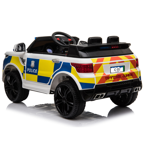  【Same Code：95123812】Dual Drive 12V 7Ah Police Car with 2.4G Remote Control White