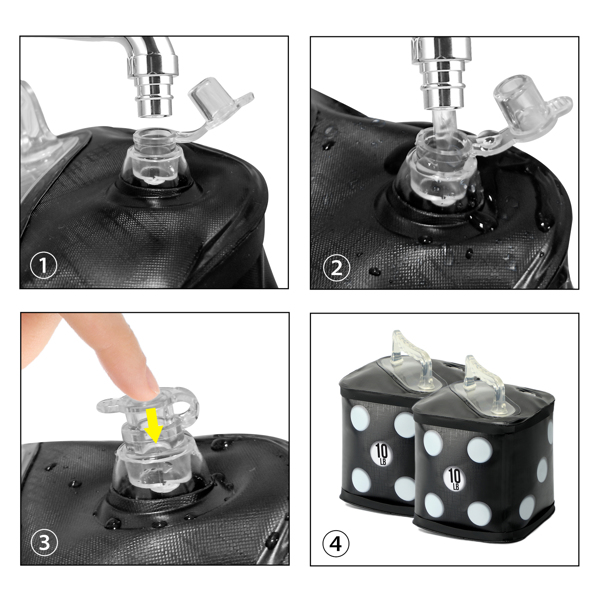 旅行哑铃，注水哑铃套装，趣味骰子风格健身哑铃一对（20磅），便携式可折叠健身器材，适用于力量训练、核心训练和塑形-3