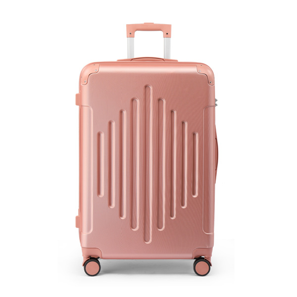 28in ABS Rose Gold Luggage Case with Diamond Texture & Reinforced Corners