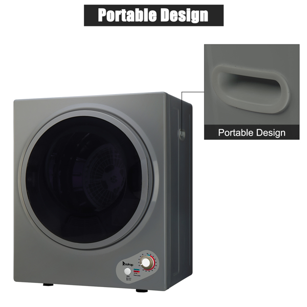 GYJ25-78G2 Compact Portable Household clothes Dryer 2.5KG 1.6cuft with Stainless Steel Drum Black and White 120V MECHANICAL Control ETL Certification
