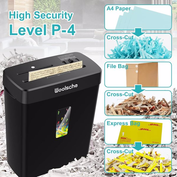 Paper Shredder for Home- 10-Sheet Cross Cut with 3.43-Gallon Basket - P-4 Security Level - 3-Mode Design - Shreds CD and Credit Card - Durable, Fast, and Jam Proof for Home Office（Shipment from FBA）