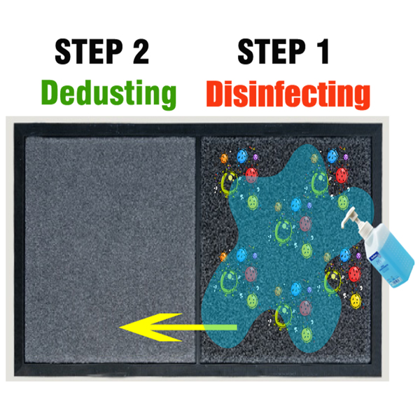 23 x 35 inch 2 in 1 Disinfecting Sanitizing Floor Entrance Mat， Disinfection Doormat Entry Rug Shoe sanitizer, Shoe Tray for entryway Indoor，Welcome Mat （FBA warehouse delivery） 60x90cm  Grey