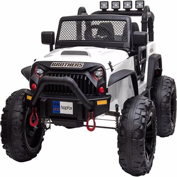 48.4\\" Large Ride On Car for Kids, Battery Powered Electric Car with 2 Seats, Remote Control, 14\\" Large Suspension Wheels, LED Lights, Music, Bluetooth for Boys & Girls,white