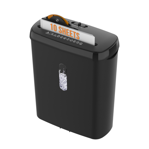 10 张条形切纸碎纸机，P-2 安全级别，带 3.17 加仑纸篓，CD 和信用卡碎纸机 - 耐用、快速 - 防卡纸系统 - 通过ETL 认证的家庭办公碎纸-1