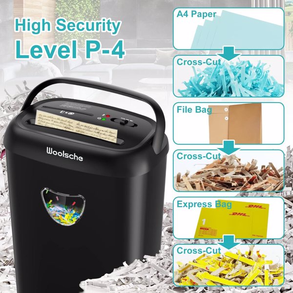  Paper Shredder, 14 Sheet Cross Cut, 6.6 Gallon Basket, P-4 Security Level, 3 Mode Design - Jam Proof Heavy Duty Shredder for Home and Office(Shipment from FBA)