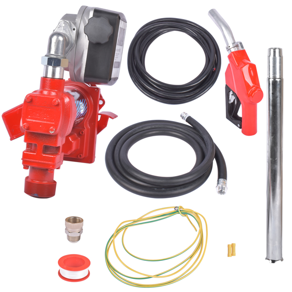 High Flow Fuel Transfer Pump 12V 25GPM with Hose & Flow Meter for Diesel Kerosene