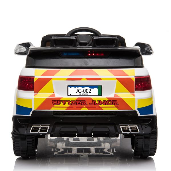  【Same Code：95123812】Dual Drive 12V 7Ah Police Car with 2.4G Remote Control White