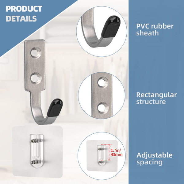 Stainless steel entrance hall decoration multi-scenario hooks for student schoolbags hooks