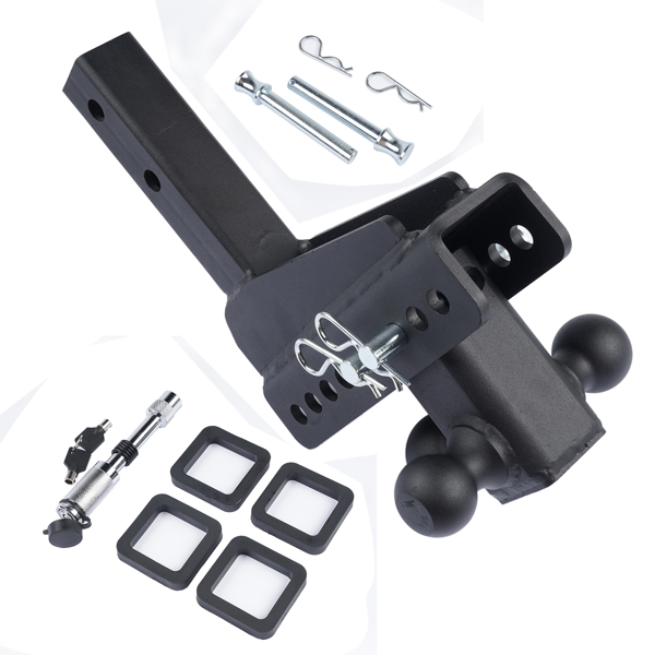 Tri-Ball 1-7/8'' 2'' 2-5/16'' Adjustable Trailer Hitch Fits 2'' Receiver Heavy Duty Solid Ball Mount