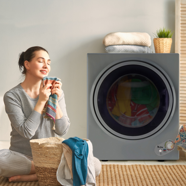 GYJ25-78G2 Compact Portable Household clothes Dryer 2.5KG 1.6cuft with Stainless Steel Drum Black and White 120V MECHANICAL Control ETL Certification