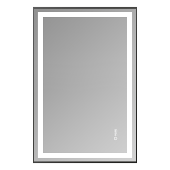 24x36\\" Black Tempered Mirror Dual LED Light Strips Front and Back Lighting[Unable to ship on weekends,usps/fedex]