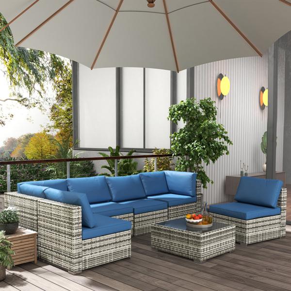 Rattan Three-Seat Sofa