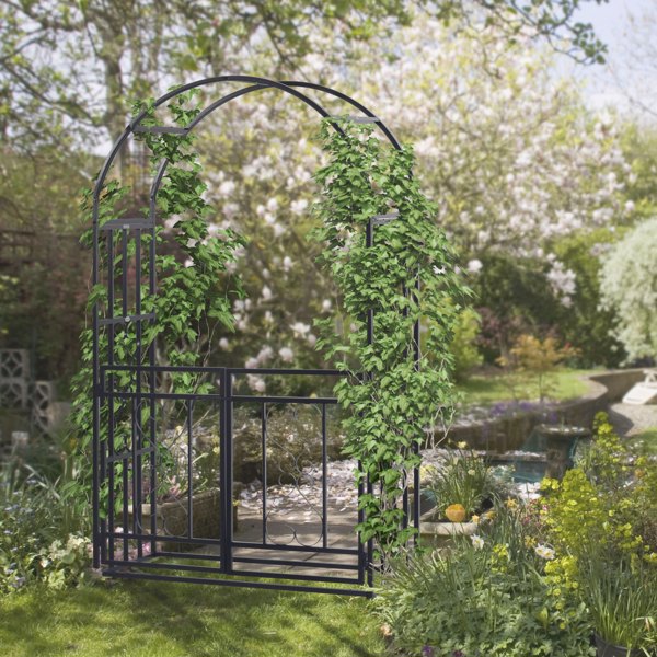 Steel Garden Arch with Gate ( Amazon Shipping)