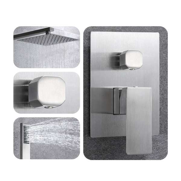 Enhance Your Shower with 12 Stainless Steel Rain Shower Set - Wall Mount Easy