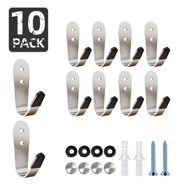 Stainless steel U-shaped hanging hooks for bathroom, bags, living room and kitchen storage, multi-functional hooks