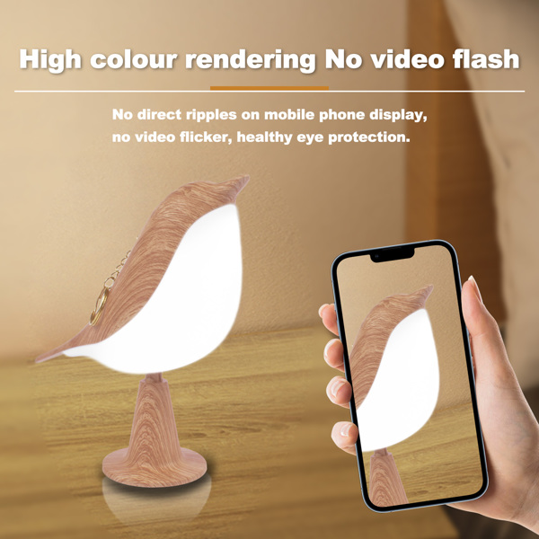 Touch Bird LED Table Lamp Cordless Desk Light 3 Level Brightness 6W USB Charging