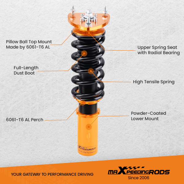 适用于Scion XB 2004 2005 2006调节高度减震支柱的螺旋弹簧套件-2