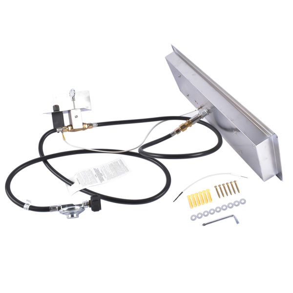 24 x 8-inch Fire Pit Pan Stainless Steel Fire Pit Burner Kit Rectangular Indoor or Outdoor