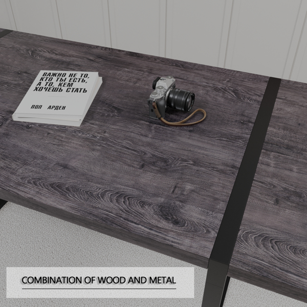 59英寸MDF黑色木制餐桌和现代餐椅4件套，中世纪木制厨房餐桌套，矩形金属底座，餐桌和绒面椅-9