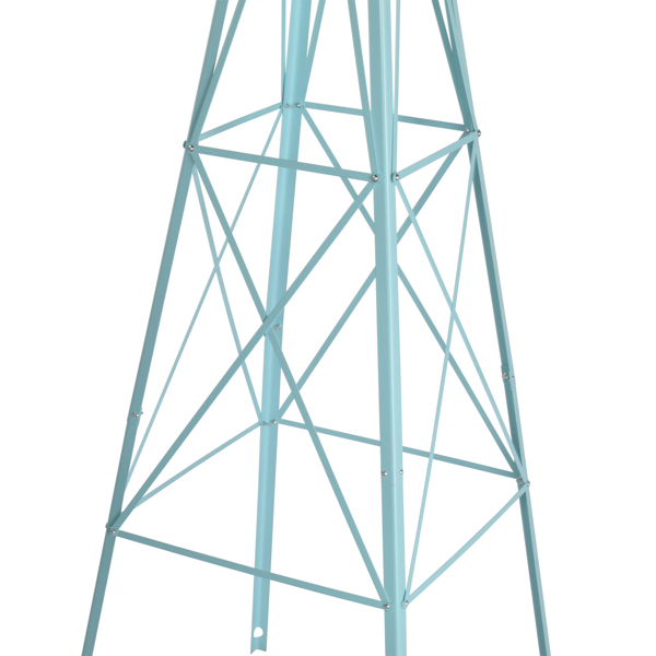 8FT Weather Resistant Yard Garden Windmill Blue