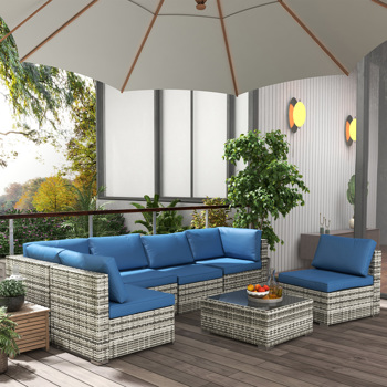 Rattan Three-Seat Sofa