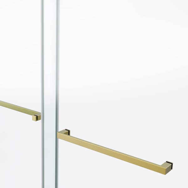 60*76“无框双滑动淋浴门，双淋浴门，3/8”（10mm）SGCC钢化玻璃，不锈钢[周末无法发货+LTL]-4