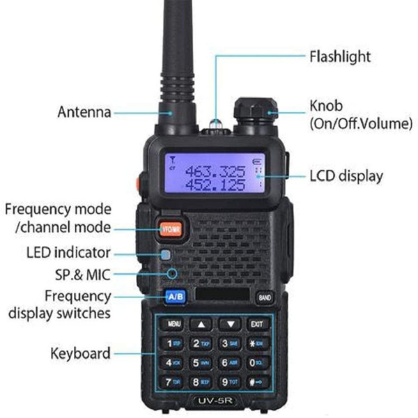 宝峰 UV-5R 双向无线电  对讲机 1800mAh 锂离子电池 (黑色 一个装) -2
