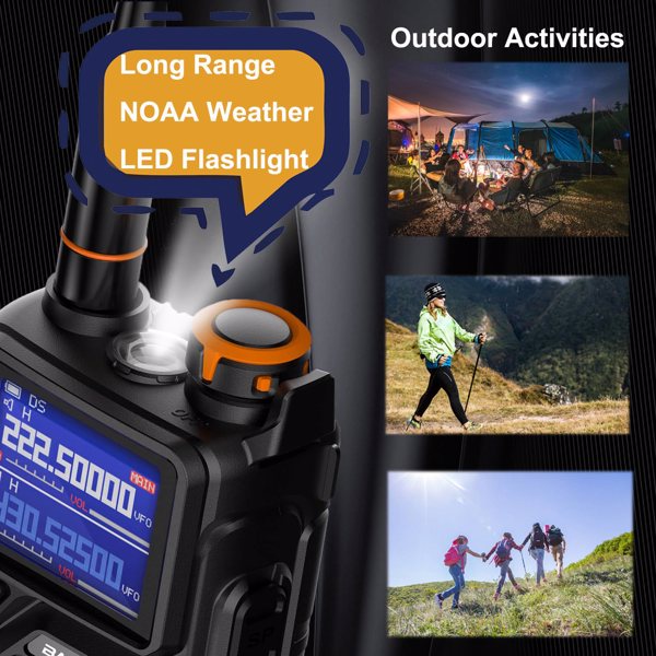 BAOFENG  K5 Plus Portable Ham Radio Long Range Tri Band High Power Baofeng Ham Radio One Touch Frequency Search NOAA USB-C Chirp（1PCS）