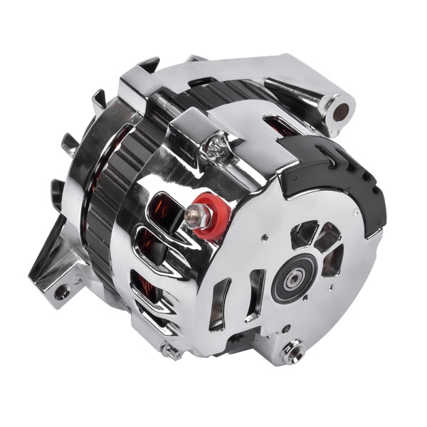 180A 12V Chrome Alternator V-Belt Pulley 1 Wire for Chevy GM BBC SBC 305 350 396 454 1985-1993 ES1022C